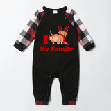 Christmas Matching Family Pajamas I Love My Family Dachshund Red Pajamas Set
