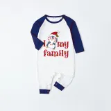 Christmas Matching Family Pajamas I Love My Family Penguin Blue Pajamas Set