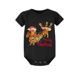 Christmas Matching Family Pajamas Merry Christmas Dachshund Black Pajamas Set