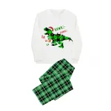 Christmas Matching Family Pajamas Dinosaur Rawr Fala Green Pajamas Set
