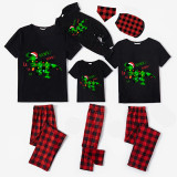 Christmas Matching Family Pajamas Dinosaur Rawr Fala Black Pajamas Set