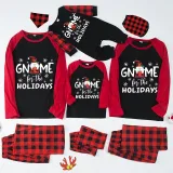 Christmas Matching Family Pajamas Through Snowflakes Gnomie For the Holidays Black Red Pajamas Set
