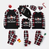 Christmas Matching Family Pajamas Through Snowflakes Gnomie For the Holidays Black Red Pajamas Set