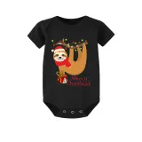 Christmas Matching Family Pajamas Sloth Christmas Gift Black Pajamas Set