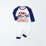 Christmas Matching Family Pajamas Sitting Gnimoes Blue Pajamas Set