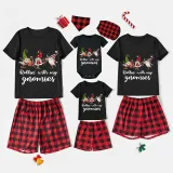 Christmas Matching Family Pajamas Rollin' with My Three Gnomies Black Pajamas Set