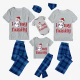 Christmas Matching Family Pajamas I Love My Family Penguin Blue Pajamas Set