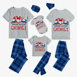 Christmas Matching Family Pajamas Sitting Gnimoes Blue Pajamas Set