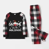 Christmas Matching Family Pajamas Through Snowflakes Gnomie For the Holidays Black Red Pajamas Set