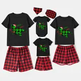 Christmas Matching Family Pajamas Dinosaur Rawr Fala Black Pajamas Set