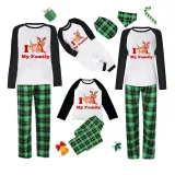 Christmas Matching Family Pajamas I Love My Family Dachshund Green Pajamas Set