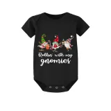 Christmas Matching Family Pajamas Rollin' with My Three Gnomies Black Pajamas Set