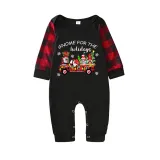 Christmas Matching Family Pajamas Holiday Car with Gnome Black Pajamas Set