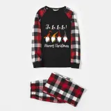 Christmas Matching Family Pajamas LA LA LA LA Gnomies Merry Christmas Black Red Pajamas Set