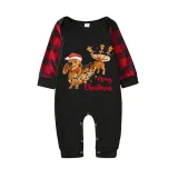 Christmas Matching Family Pajamas Merry Christmas Dachshund Black Pajamas Set