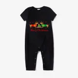 Christmas Matching Family Pajamas Merry Christmas Dachshund Heart Black Pajamas Set