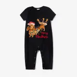 Christmas Matching Family Pajamas Merry Christmas Dachshund Black Pajamas Set