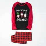 Christmas Matching Family Pajamas Rollin' with My Gnomies Black Red Pajamas Set