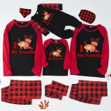 Christmas Matching Family Pajamas I Love My Family Dachshund Red Pajamas Set