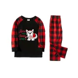 Christmas Matching Family Pajamas Here Comes Santa Paws Black Pajamas Set