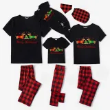 Christmas Matching Family Pajamas Merry Christmas Dachshund Heart Black Pajamas Set