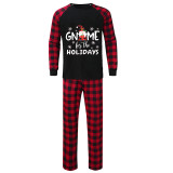 Christmas Matching Family Pajamas Through Snowflakes Gnomie For the Holidays Black Pajamas Set