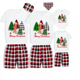 Christmas Matching Family Pajamas Merry Christmas Dachshund Tree Gray Short Pajamas Set