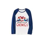 Christmas Matching Family Pajamas Sitting Gnimoes Blue Pajamas Set