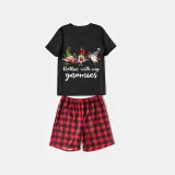 Christmas Matching Family Pajamas Rollin' with My Three Gnomies Black Pajamas Set