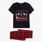 Christmas Matching Family Pajamas Merry Christmas Dachshund Print Black Pajamas Set