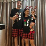 Christmas Matching Family Pajamas Hohoho Penguin Black Pajamas Set