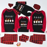 Christmas Matching Family Pajamas LA LA LA LA Gnomies Merry Christmas Black Red Pajamas Set