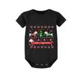 Christmas Matching Family Pajamas Merry Christmas Dachshund Print Black Pajamas Set
