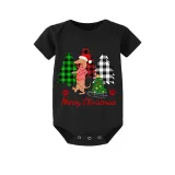 Christmas Matching Family Pajamas Merry Christmas Dachshund Tree Black Pajamas Set