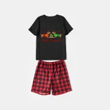 Christmas Matching Family Pajamas Merry Christmas Dachshund Heart Black Pajamas Set