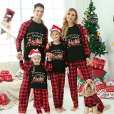 Christmas Matching Family Pajamas Holiday Car with Gnome Black Pajamas Set