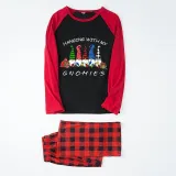Christmas Matching Family Pajamas Hanging with My Friends Gnomies Black Red Pajamas Set