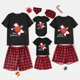 Christmas Matching Family Pajamas Skating Bear Merry Christmas Black Pajamas Set