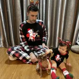 Christmas Matching Family Pajamas Merry Christmas Penguin Deer Red Pajamas Set