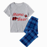 Christmas Matching Family Pajamas Papa Mama and Baby Bear Family Blue Pajamas Set