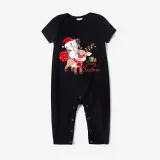 Christmas Matching Family Pajamas Merry Christmas Penguin Deer Black Pajamas Set