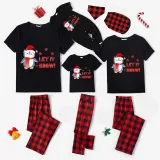 Christmas Matching Family Pajamas Let It Snow Penguin Black Pajamas Set