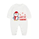 Christmas Matching Family Pajamas Let It Snow Penguin Green Pajamas Set