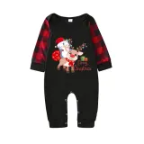 Christmas Matching Family Pajamas Merry Christmas Penguin Deer Black Pajamas Set