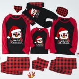 Christmas Matching Family Pajamas Hat Penguins Merry Christmas Black Red Plaids Pajamas Set