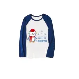 Christmas Matching Family Pajamas Let It Snow Penguin Blue Pajamas Set