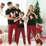 Christmas Matching Family Pajamas Merry Christmas Penguin Deer Black Pajamas Set