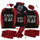 Christmas Matching Family Pajamas Papa Mama and Baby Bear Black Pajamas Set