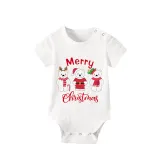 Christmas Matching Family Pajamas Three Bear Snowman Merry Christmas Green Pajamas Set