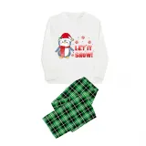 Christmas Matching Family Pajamas Let It Snow Penguin Green Pajamas Set